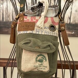 NEW Selina Vaughan studios Upcycled Feed Sack Durable Canvas Fabulous Crossbody